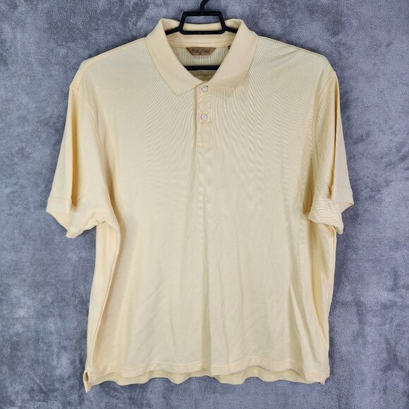 Mens Yellow Roundtree & Yorke Gold Label Polo Shirt Short Sleeve Size XXL - Picture 2 of 7